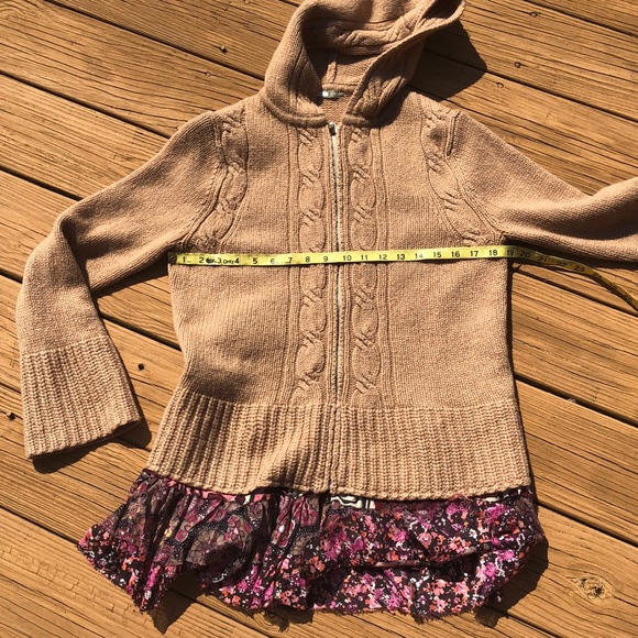 J Crew Upcycled Zip Up Wool Sweater Sz S/M - Picture 6 of 8